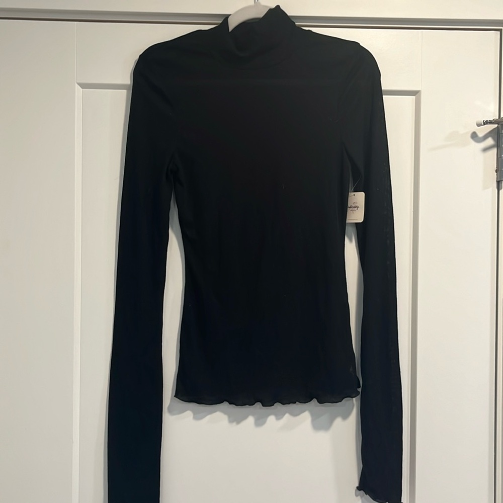 Free People Elegant Black Long Sleeve Women's Top
